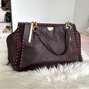 Coach Dreamer 36 in Rivets Large Satchel Bag Oxblood 31020